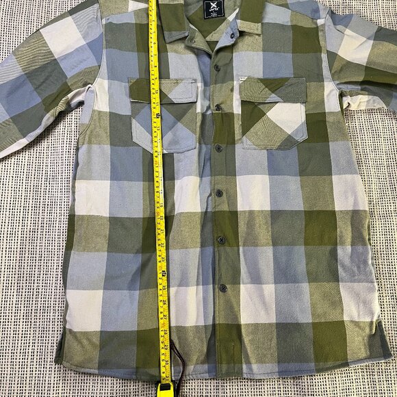 Vertx Flannel Plaid Shirt Long Sleeve Green/Blue  - Size Large - Tactical Style - Picture 8 of 9